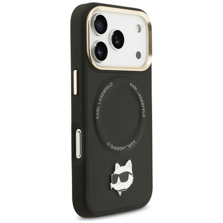 Etui Karl Lagerfeld Big Strap Choupette  Metal Logo MagSafe do iPhone 17 Pro Max czarny
