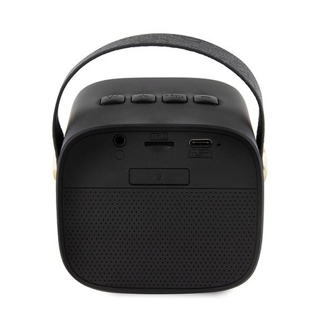 Guess głośnik Bluetooth GUWSB2P4SMK Speaker mini czarny/black 4G Leather Script Logo with Strap