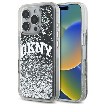 DKNY ETUI DO IPHONE 16 PRO HARDCASE LIQUID GLITTER ARCH LOGO ZABEZPIECZENIE