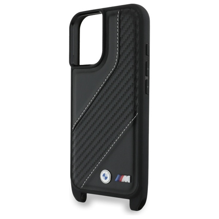 BMW BMHCP16M23PSCCK iPhone 16 Plus 6.7  czarny/black hardcase M Edition Carbon Stripe & Strap