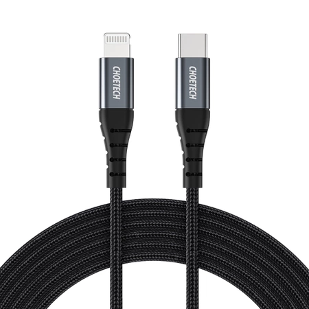 CHOETECH KABEL USB-C DO LIGHTNING DO IPHONE 12 13 14 15 3A 2M Z PEŁNYM