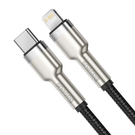 Baseus Cafule Metal Data kabel USB Typ C - Lightning 20 W Power Delivery 1 m czarny (CATLJK-A01)