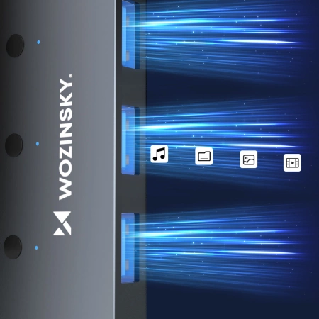 WOZINSKY HUB USB-A 4 PORTY 3.0 DO LAPTOPA KOMPUTERA Z INDYWIDUALNYMI