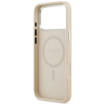 Etui Guess Triangle Logo MagSafe do iPhone 17 Pro beżowy