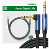 Ugreen kątowy kabel AUX 2 x mini jack 3,5 mm 1m niebieski (AV112)