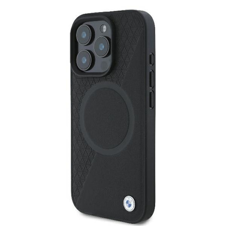 BMW BMHMP16L23RTPK iPhone 16 Pro 6.3czarny/black hardcase Sign Leather Half Textured And Circle MagSafe