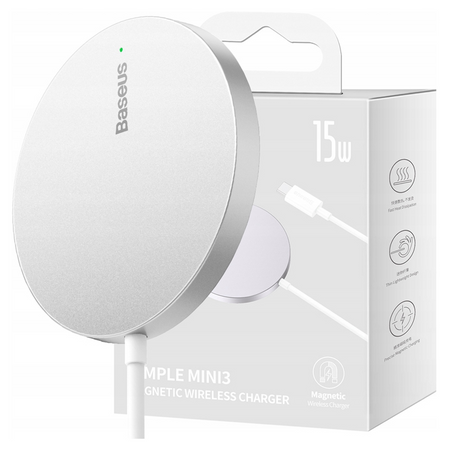 BASEUS ŁADOWARKA INDUKCYJNA MAGNETYCZNA DO MAGSAFE IPHONE 12 13 14 15 15W