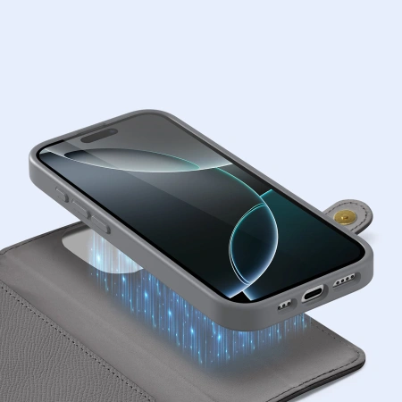 DUX DUCIS ETUI SKÓRZANE LAWA DO IPHONE 16 PRO MAX Z ODDZIELNYM PORTFELEM