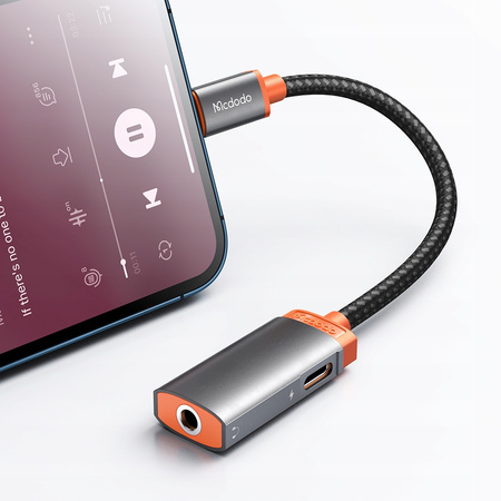 MCDODO PRZEJŚCIÓWKA ADAPTER LIGHTNING MINI JACK 3,5MM KABEL DO IPHONE 13 14