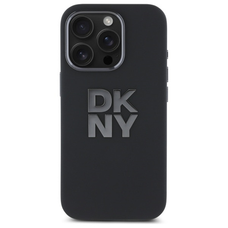 DKNY ETUI HARDCASE LIQUID SILICONE DO IPHONE 16 PRO 6.3 Z METALOWYM LOGO
