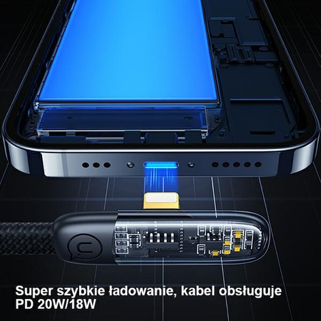 USAMS KABEL USB-C NA DO LIGHTNING 1,2M PD 20W DO IPHONE 11 12 13 14