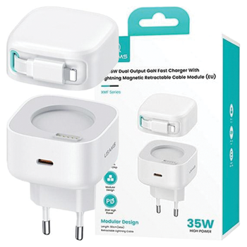 USAMS ŁADOWARKA 35W USB-C ZWIKANY KABEL DO LIGHTNING DO TELEFONÓW APPLE