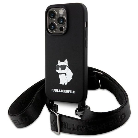 Etui Karl Lagerfeld Crossbody Silicone Choupette do iPhone 15 Pro - czarne