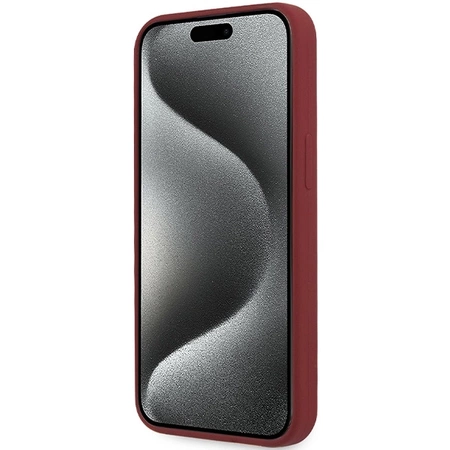 Etui BMW Silicone Big Logo MagSafe na iPhone 15 Pro - czerwone