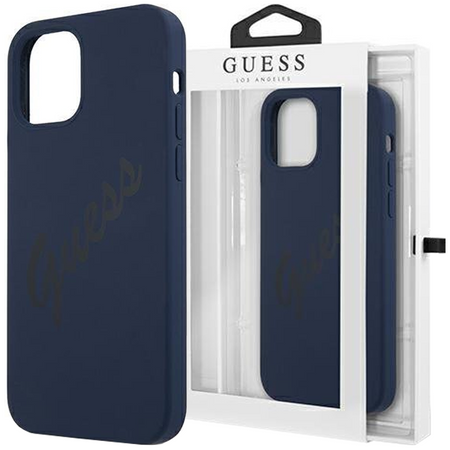 Guess GUHCP12LLSVSBL iPhone 12 Pro Max 6,7" niebieski/blue hardcase Script Vintage