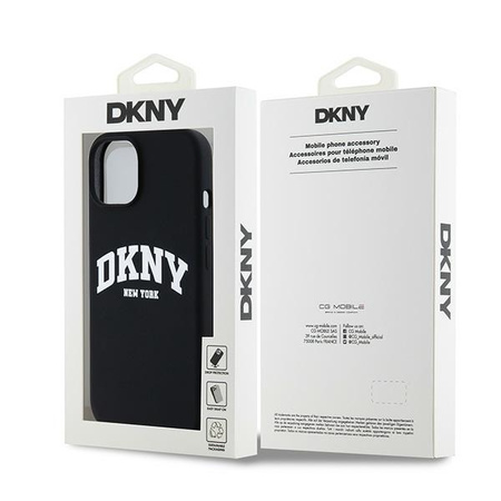 DKNY CASE DO IPHONE 15 14 13 6.1 DO MAGSAFE LIQUID SILICONE Z BIAŁYM LOGO