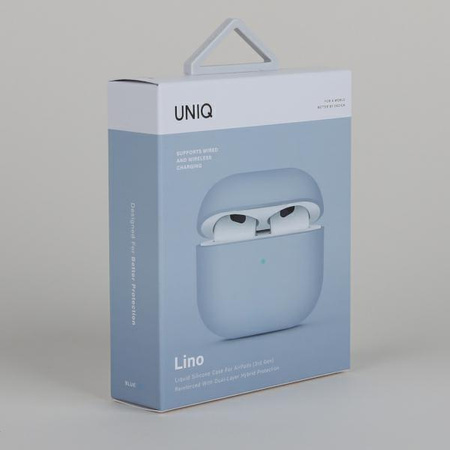 Etui Uniq Lino na AirPods 3 gen Silicone błękitny/arctic blue