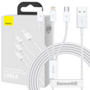 Baseus Superior 3w1 kabel USB - Lightning / USB Typ C / micro USB 3,5 A 1,5 m Biały (CAMLTYS-02)