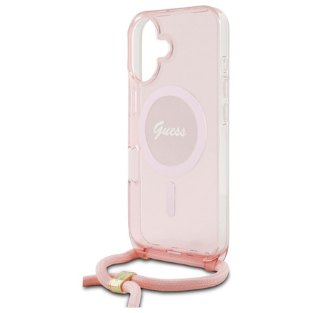GUESS ETUI HARDCASE DO IPHONE 16 6.1 CROSSBODY CORD SCRIPT DO MAGSAFE