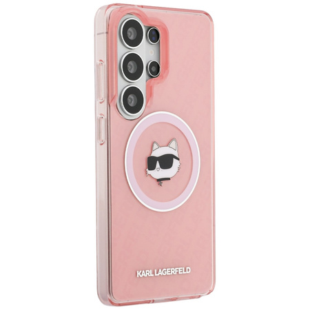 Etui Karl Lagerfeld IML Repeated         Choupette MagSafe do Samsung Galaxy S26 Ultra różowy