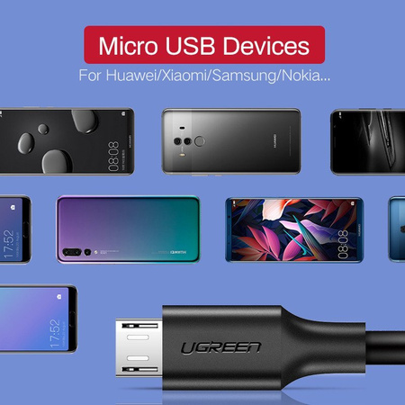 UGREEN KABEL USB DO MICRO USB QC 3.0 2.4A DO SMARTFONÓW 1M SZYBKA ŁADOWARKA