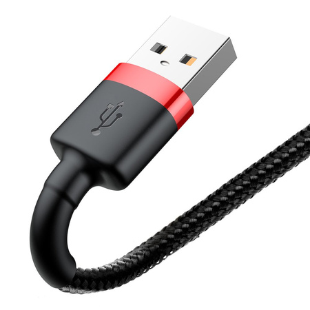 BASEUS KABEL PRZEWÓD USB / LIGHTNING QC3.0 2A 3M CZARNO-CZERWONY