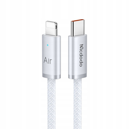 MCDODO KABEL USB-C LIGHTNING SZYBKIE ŁADOWANIE USB TYP C 36W 2M LED BIAŁY