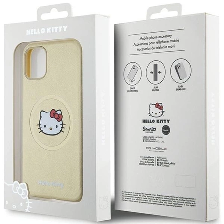 Etui Hello Kitty Leather Kitty Head MagSafe na iPhone 11 / Xr - złote