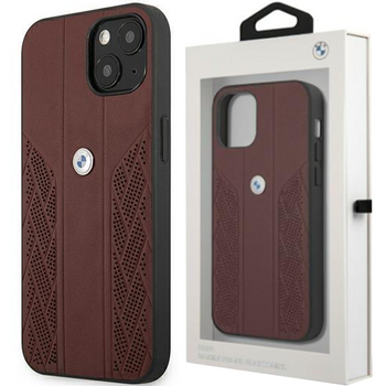Etui BMW BMHCP13MRSPPR iPhone 13 6,1" czerwony/red hardcase Leather Curve Perforate