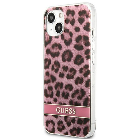 Guess GUHCP13SHSLEOP iPhone 13 mini 5,4" różowy/pink hardcase Leopard