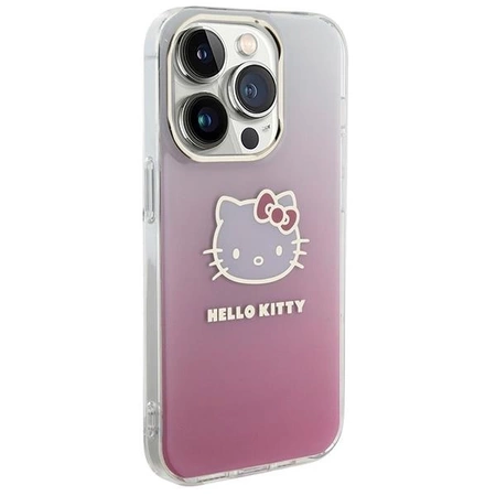 Etui Hello Kitty IML Gradient Electrop Kitty Head na iPhone 13 Pro / 13 - różowe