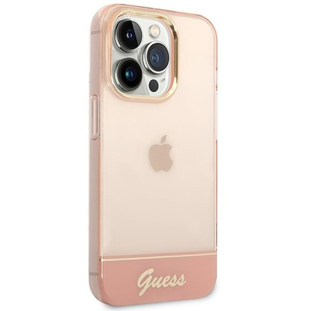 Guess GUHCP14LHGCOP iPhone 14 Pro 6,1" różowy/pink hardcase Translucent