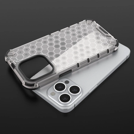 HURTEL ETUI PANCERNE HONEYCOMB DO IPHONE 13 PRO Z ŻELOWĄ RAMKĄ OCHRONA