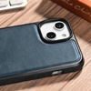 iCarer Leather Oil Wax etui pokryte naturalną skórą do iPhone 14 Plus (kompatybilne z MagSafe) niebieski (WMI14220719-BU)