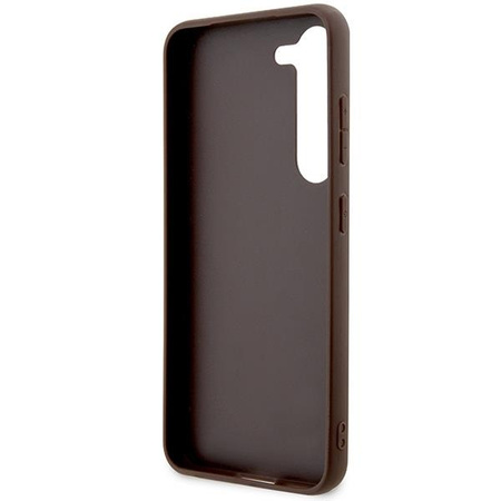 Etui Guess GUHCS23SG4GFBR S23 S911 - brązowe 4G Metal Gold Logo