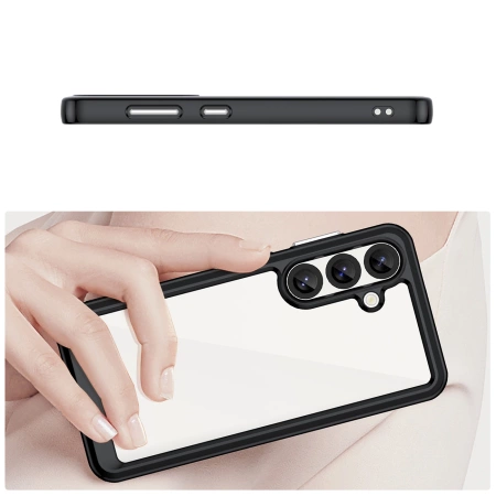 HURTEL OUTER SPACE CASE ETUI DO SAMSUNG GALAXY S25 Z ŻELOWĄ RAMKĄ I OCHRONĄ