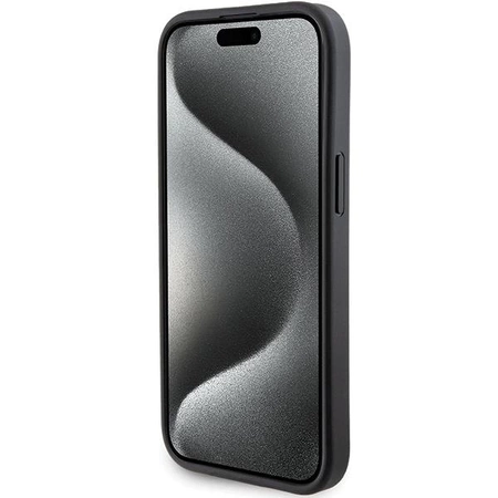 Etui BMW Grip Stand Smooth & Carbon na iPhone 15 - czarne