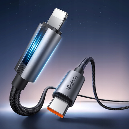 MCDODO ŁADOWARKA KABEL USB-C LIGHTNING SZYBKIEGO ŁADOWANIA DO IPHONE 1M LED