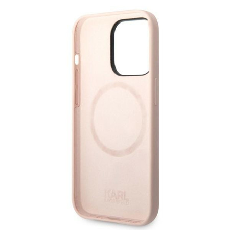 Karl Lagerfeld KLHMP14LSSKCI iPhone 14 Pro 6,1" hardcase jasnoróżowy/light pink Silicone Karl & Choupette Magsafe