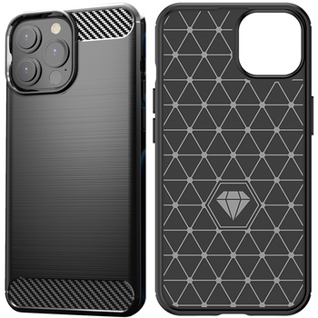 Carbon Case elastyczne etui pokrowiec iPhone 13 Pro Max czarny