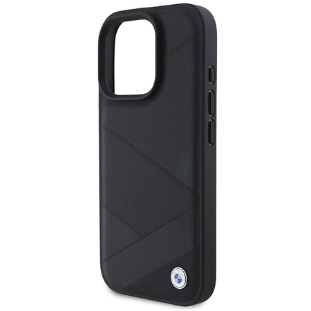 BMW ETUI HARDCASE SIGN LEATHER CROSSING LINES PATTERN DO IPHONE 16 PRO 6.3
