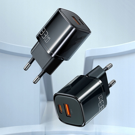 Ładowarka USB/USB-C, szybka, nano, GaN 33W PD, fioletowa, McDodo