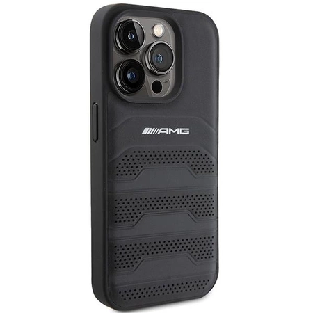 Etui AMG Leather Debossed Lines do iPhone 15 Pro Max - czarne