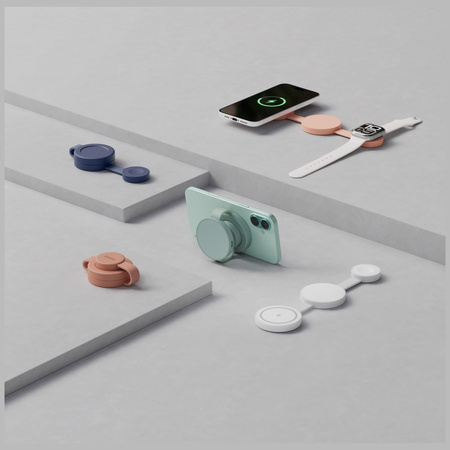 Ładowarka indukcyjna Bazic GoMag Trio 2 3w1 15W magnetyczna do iPhone/Watch/AirPods niebieski