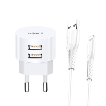 USAMS ŁADOWARKA PRZEJŚCIÓWKA SIECIOWA 2XUSB DO MAGSAFE IPHONE 12 13 14 2,1A