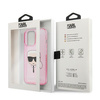 Etui Karl Lagerfeld KLHCP13XKHTUGLP na iPhone 13 Pro Max - różowe Glitter Karl's Head