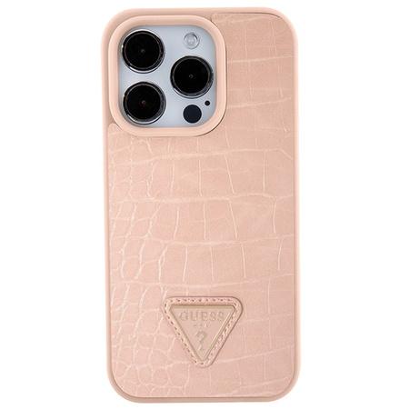 GUESS ETUI DO IPHONE 15 PRO MAX Z LOGO TRIANGLE I METALOWYM WYKOŃCZENIEM