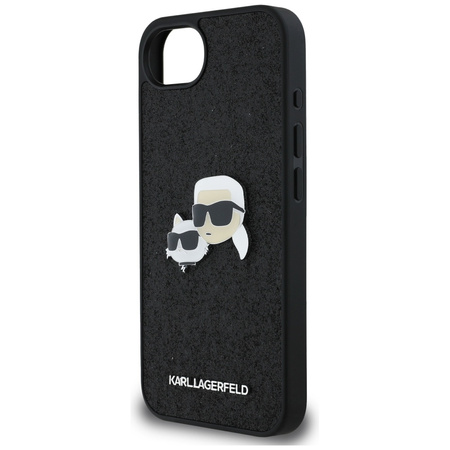 KARL LAGERFELD ETUI CASE FIXED GLITTER DO IPHONE 15 14 16 Z METALOWYM PINEM
