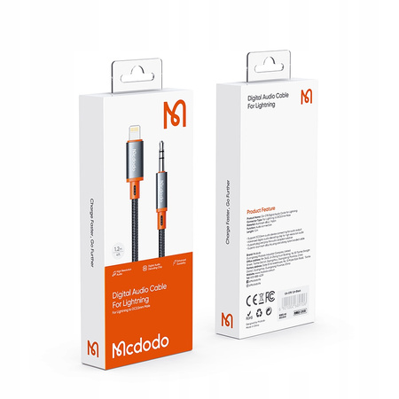 MCDODO KABEL AUX DO IPHONE X 14 PRZEJŚCIÓWKA ADAPTER LIGHTNING MINI JACK 1M