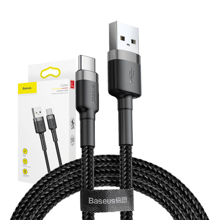 BASEUS KABEL USB DO USB-C 3A 0.5M DO TELEFONÓW Z SZYBKOŚCIĄ ŁADOWANIA 3A